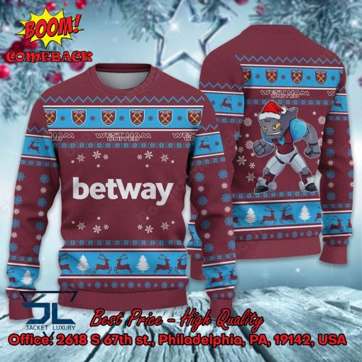 West Ham United Mascot Ugly Christmas Sweater