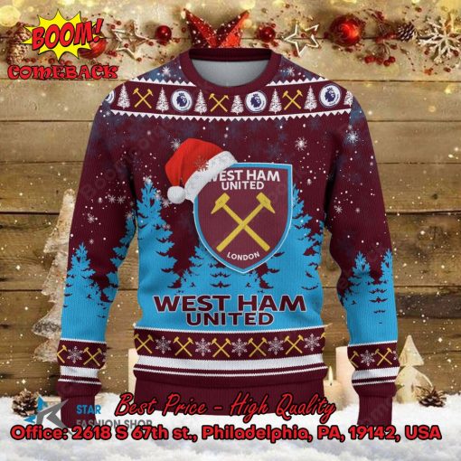 West Ham United Santa Hat Ugly Christmas Sweater