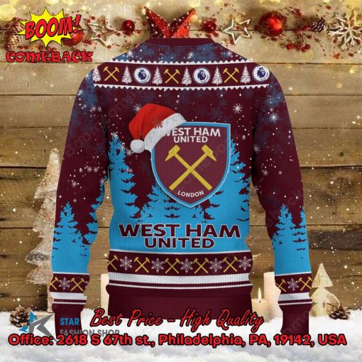 West Ham United Santa Hat Ugly Christmas Sweater