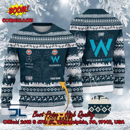 Williams Racing Personalized Name Ugly Christmas Sweater
