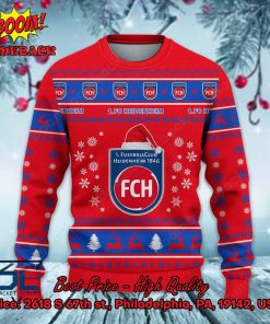 1. FC Heidenheim Logo Santa Hat Ugly Christmas Sweater