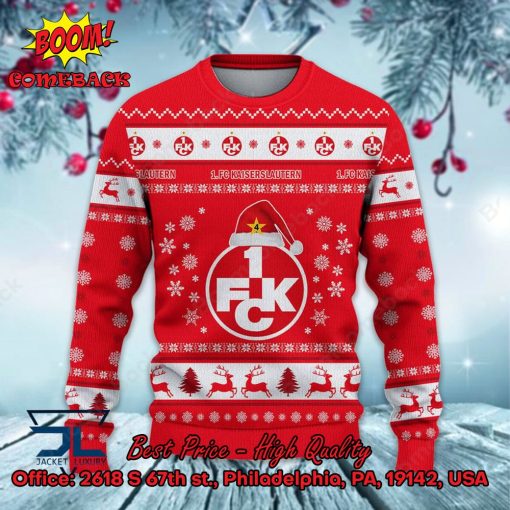 1. FC Kaiserslautern Logo Santa Hat Ugly Christmas Sweater