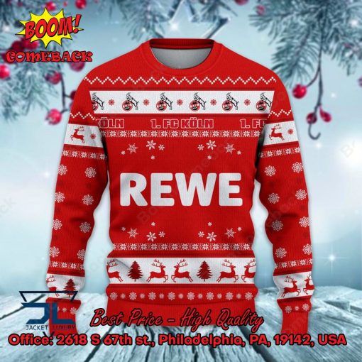 1. FC Koln Logo Santa Hat Ugly Christmas Sweater