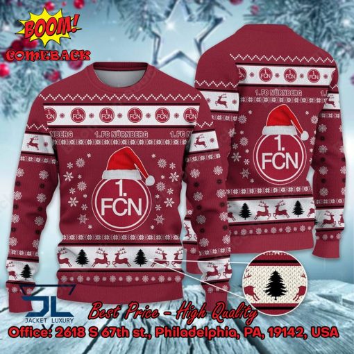 1. FC Nurnberg Logo Santa Hat Ugly Christmas Sweater