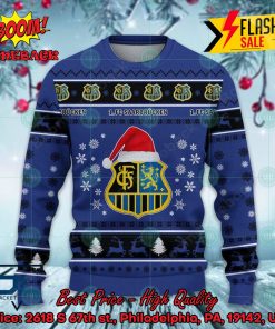 1. FC Saarbrucken Logo Santa Hat Ugly Christmas Sweater