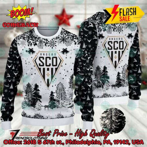 Angers SCO Big Logo Pine Trees Ugly Christmas Sweater