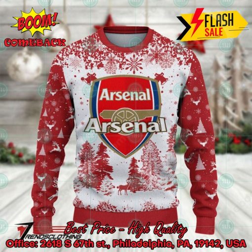 Arsenal Big Logo Pine Trees Ugly Christmas Sweater
