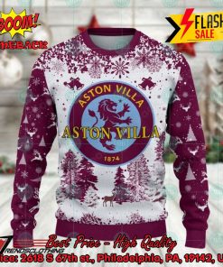 aston villa big logo pine trees ugly christmas sweater 2 0WXB4