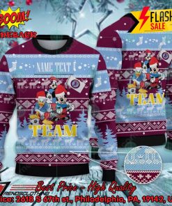Aston Villa Disney Characters Personalized Name Ugly Christmas Sweater