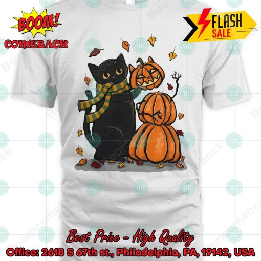 Black Cat Pumpkins T-shirt