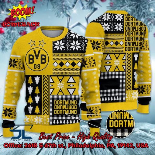 Borussia Dortmund Big Logo Ugly Christmas Sweater