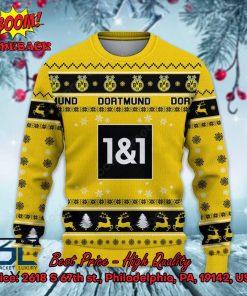 borussia dortmund logo santa hat ugly christmas sweater 2 nsal6