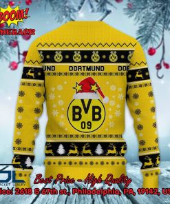 borussia dortmund logo santa hat ugly christmas sweater 3 S7WG4
