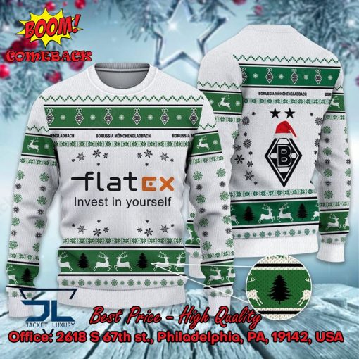 Borussia Monchengladbach Logo Santa Hat Ugly Christmas Sweater