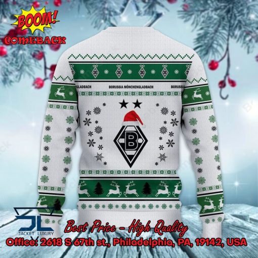 Borussia Monchengladbach Logo Santa Hat Ugly Christmas Sweater