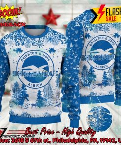 Brighton & Hove Albion Big Logo Pine Trees Ugly Christmas Sweater
