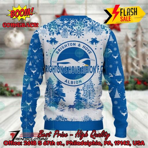 Brighton & Hove Albion Big Logo Pine Trees Ugly Christmas Sweater