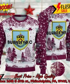Burnley FC Big Logo Pine Trees Ugly Christmas Sweater