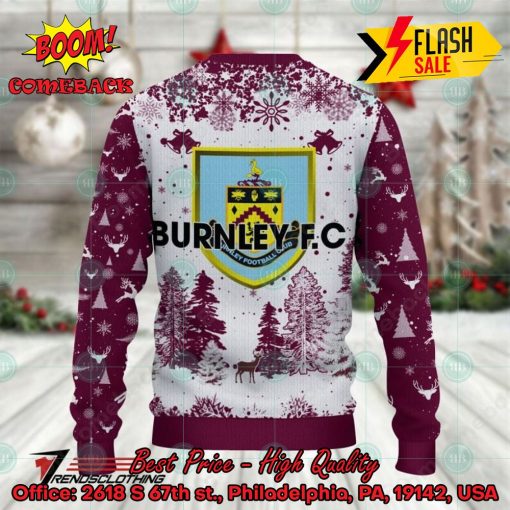 Burnley FC Big Logo Pine Trees Ugly Christmas Sweater