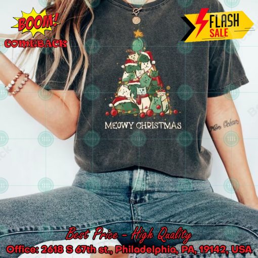 Christmas Tree Meowy Christmas T-shirt