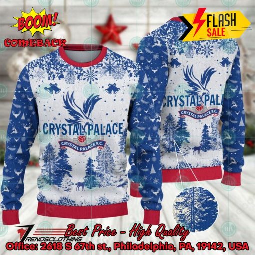 Crystal Palace Big Logo Pine Trees Ugly Christmas Sweater