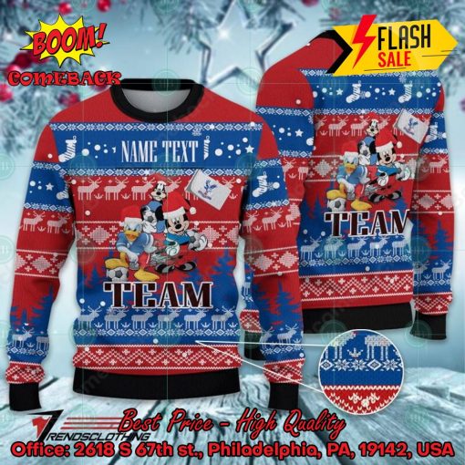 Crystal Palace Disney Characters Personalized Name Ugly Christmas Sweater