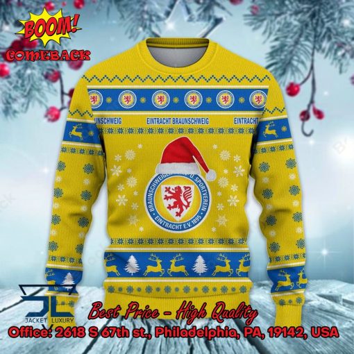 Eintracht Braunschweig Logo Santa Hat Ugly Christmas Sweater