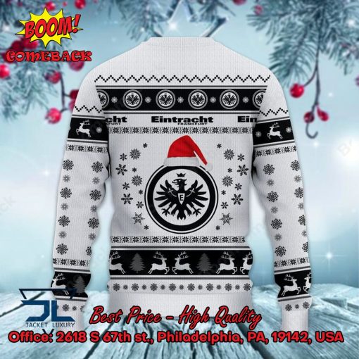 Eintracht Frankfurt Logo Santa Hat Ugly Christmas Sweater