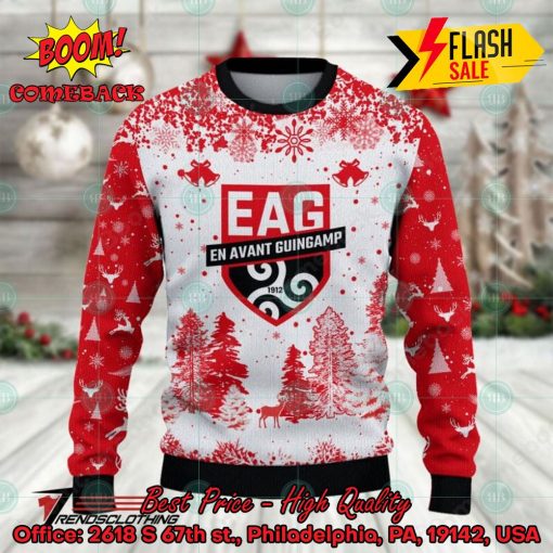 En Avant Guingamp Big Logo Pine Trees Ugly Christmas Sweater