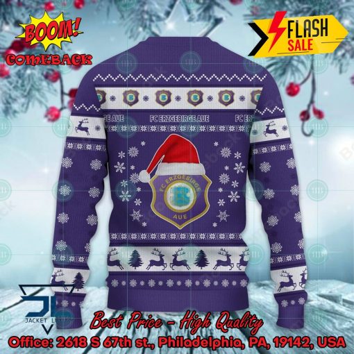 Erzgebirge Aue Logo Santa Hat Ugly Christmas Sweater