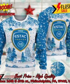 ESTAC Troyes Big Logo Pine Trees Ugly Christmas Sweater