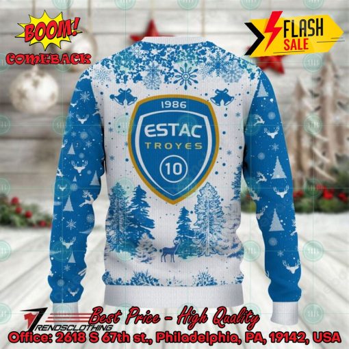 ESTAC Troyes Big Logo Pine Trees Ugly Christmas Sweater