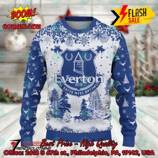 Everton Big Logo Pine Trees Ugly Christmas Sweater