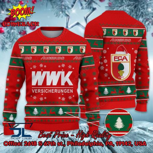FC Augsburg Logo Santa Hat Ugly Christmas Sweater