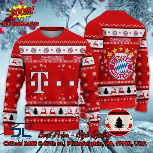 FC Bayern Munchen Logo Santa Hat Ugly Christmas Sweater