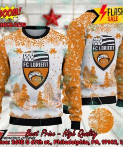 FC Lorient Big Logo Pine Trees Ugly Christmas Sweater