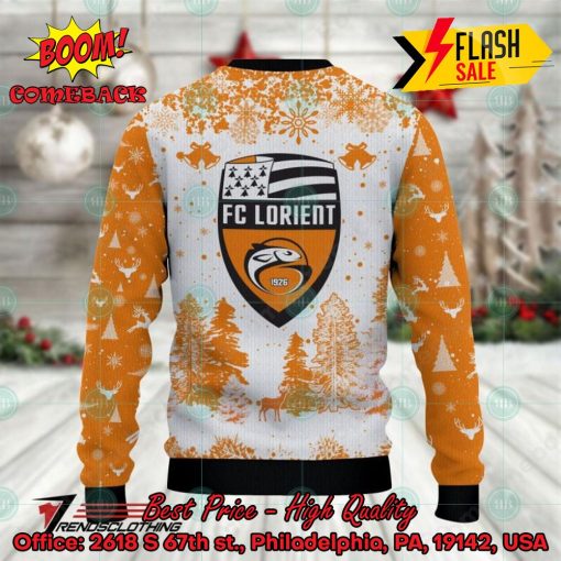 FC Lorient Big Logo Pine Trees Ugly Christmas Sweater