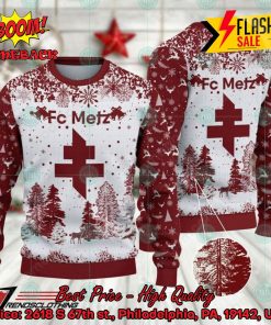 FC Metz Big Logo Pine Trees Ugly Christmas Sweater
