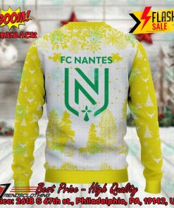 fc nantes big logo pine trees ugly christmas sweater 3 vlL5Z