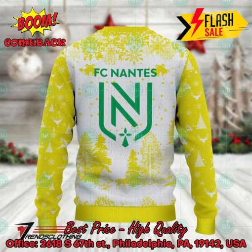 FC Nantes Big Logo Pine Trees Ugly Christmas Sweater