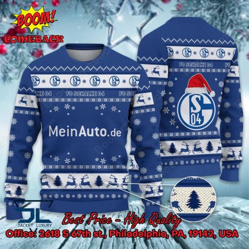 FC Schalke 04 Logo Santa Hat Ugly Christmas Sweater