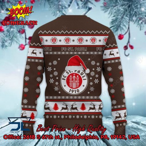 FC St. Pauli Logo Santa Hat Ugly Christmas Sweater