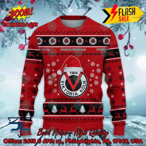 FC Viktoria Koln Logo Santa Hat Ugly Christmas Sweater
