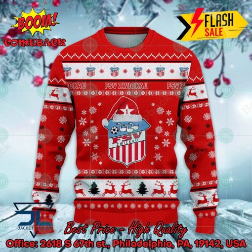 LIMITED DESIGN FSV Zwickau Logo Santa Hat Ugly Christmas Sweater
