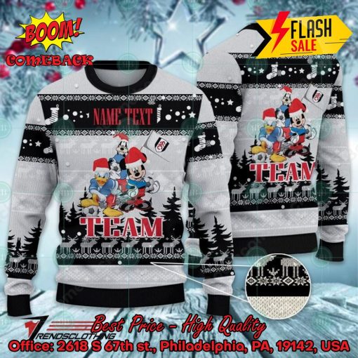 Fulham Disney Characters Personalized Name Ugly Christmas Sweater