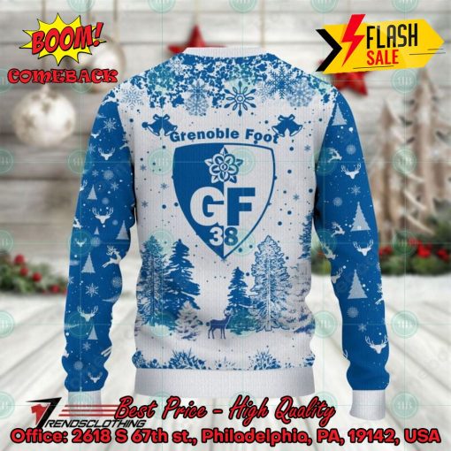 Grenoble Foot 38 Big Logo Pine Trees Ugly Christmas Sweater