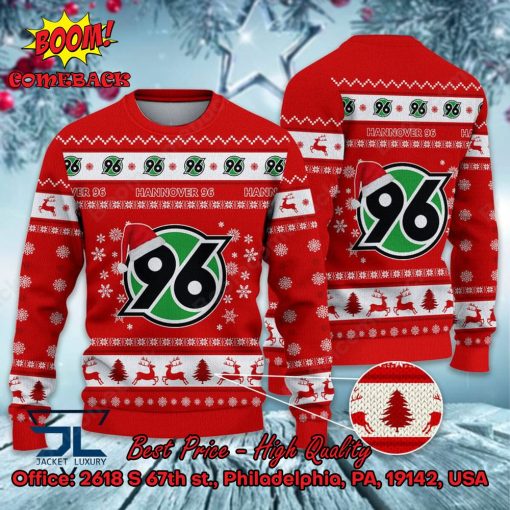 Hannover 96 Logo Santa Hat Ugly Christmas Sweater
