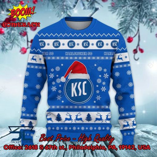 Karlsruher SC Logo Santa Hat Ugly Christmas Sweater