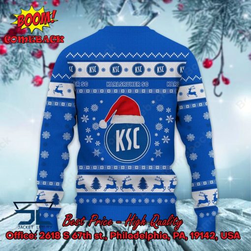 Karlsruher SC Logo Santa Hat Ugly Christmas Sweater