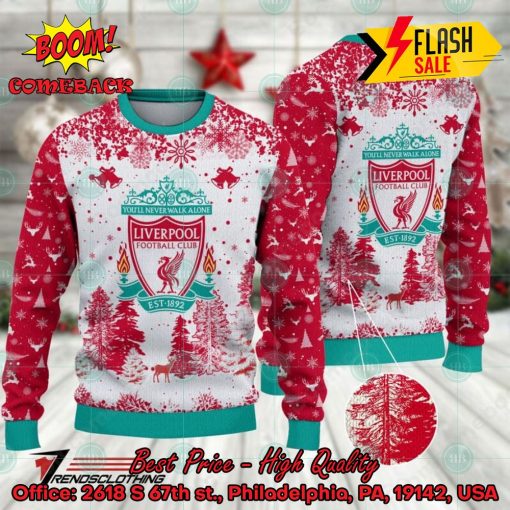 Liverpool Big Logo Pine Trees Ugly Christmas Sweater